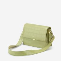 Mini Flap Tasche – Krokodilprägung in salbeigrün
