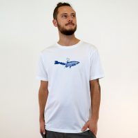 Spangeltangel T-Shirt, „Dosenfisch“, Männershirt, Siebdruck, Fischmotiv