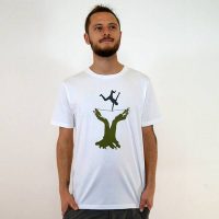 Spangeltangel T-Shirt „Slackline“, Herrenshirt, bedruckt, Siebdruck, Bio-Baumwolle