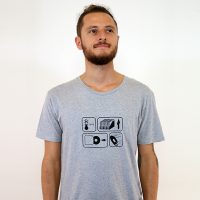 Spangeltangel T-Shirt „35°C“, nachhaltig, bedruckt, Herren, Vinyl, Plattenspieler, Platten