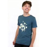 Spangeltangel T-Shirt „Drums“, Herren, bedruckt, Handsiebdruck, Bio-Baumwolle, musikalisch