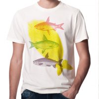 Picopoc Fliegende Fische T-Shirt für Männer in Weiß