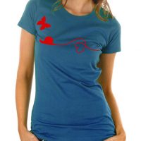Picopoc Schnecke  Schmetterling T-Shirt in Blau / Figurbetont