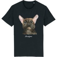 DüsselGreen Bulldogge, Dunkler Hund, Frenchie Tshirt aus Bio Baumwolle