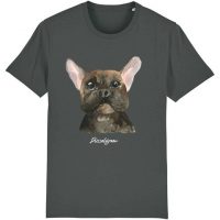 DüsselGreen Bulldogge, Dunkler Hund, Frenchie Tshirt aus Bio Baumwolle