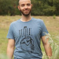 päfjes Felix Faultier – Fair gehandeltes Bio Männer T-Shirt – Slub Blue