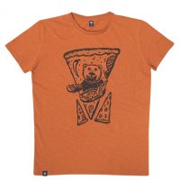 Peppo Pizza Bär – päfjes Männer T-Shirt – Fair gehandelt aus Baumwolle (Bio) Slub – Orange