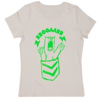 päfjes Bärta Brüllbärin – Fair Wear Frauen Bio T-Shirt – Natur/Neon Grün
