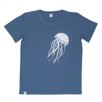 päfjes Qualle Jellyfish – Männer T-Shirt – Fair gehandelt aus Baumwolle Bio – Slub Blau