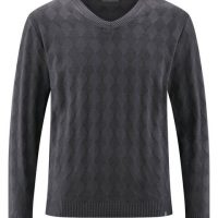 HempAge Herren Herren Pullover V-Ausschnitt Hanf Bio Baumwolle