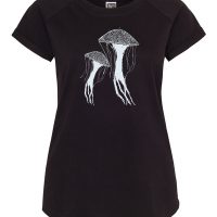 ilovemixtapes Frauen Raglan T-Shirt mit Quallen Biobaumwolle ILI4