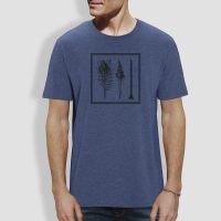 little kiwi Herren T-Shirt, „Muschel“, Blau – Dark Heather Indigo