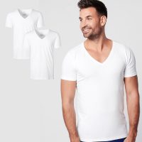 SKOT Fashion Nachhaltige T-Shirt 2-pack / Herren /  Tief V-neck / Weiß