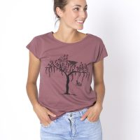 Zerum Bio T-Shirt „Lea Vogel mauve“