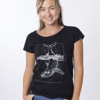 Zerum Bio T-Shirt „Lea whale square black“