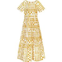 Global Mamas Bio Kleid – LONG TIERED BOHO – Adobe Gold