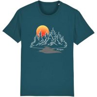 DüsselGreen Natur, Wandern, Sonnenuntergang, Wald Tshirt aus Bio Baumwolle