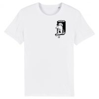 Husky-Bar mit Schnaps – Brust Motiv – päfjes Fair Wear Männer T-Shirt – White