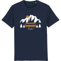 DüsselGreen Camper, Wohnwagen, Berge, Vanlife Tshirt aus Bio Baumwolle