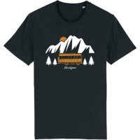 DüsselGreen Camper, Wohnwagen, Berge, Vanlife Tshirt aus Bio Baumwolle