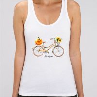 DüsselGreen Fahrrad, Sommer, Sonnenblume, Eco – Damen Top aus Bio Baumwolle