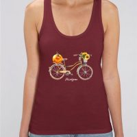 DüsselGreen Fahrrad, Sommer, Sonnenblume, Eco – Damen Top aus Bio Baumwolle