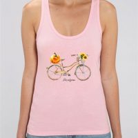 DüsselGreen Fahrrad, Sommer, Sonnenblume, Eco – Damen Top aus Bio Baumwolle