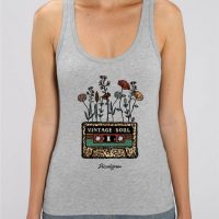 DüsselGreen Blumen, Sommer, Vintage, Retro – Damen Top aus Bio Baumwolle