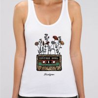 DüsselGreen Blumen, Sommer, Vintage, Retro – Damen Top aus Bio Baumwolle