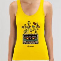 DüsselGreen Blumen, Sommer, Vintage, Retro – Damen Top aus Bio Baumwolle