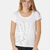 Peaces.bio – handbedruckte Biomode Loosefit Shirt Immergrün für Damen