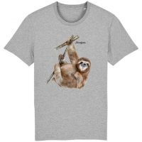 DüsselGreen Faultier, Sloth, Cute, Knuddelig Tshirt aus Bio Baumwolle