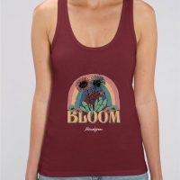 DüsselGreen Blumen, Hippie, Regenbogen, Vintage – Damen Top aus Bio Baumwolle