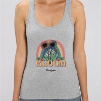 DüsselGreen Blumen, Hippie, Regenbogen, Vintage – Damen Top aus Bio Baumwolle