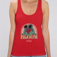 DüsselGreen Blumen, Hippie, Regenbogen, Vintage – Damen Top aus Bio Baumwolle