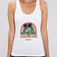 DüsselGreen Blumen, Hippie, Regenbogen, Vintage – Damen Top aus Bio Baumwolle