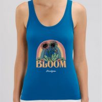 DüsselGreen Blumen, Hippie, Regenbogen, Vintage – Damen Top aus Bio Baumwolle