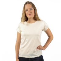 Kipepeo-Clothing Frauen T-Shirt BASIC aus Bio-Baumwolle mit Roll-Sleeves. Made in Tanzania