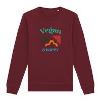 Oat Milk Club Damen vegan Sweatshirt Vegan & Happy Bordeaux