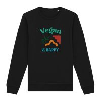 Oat Milk Club Damen vegan Sweatshirt Vegan & Happy Schwarz