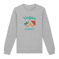 Oat Milk Club Damen vegan Sweatshirt Vegan & Happy Grau