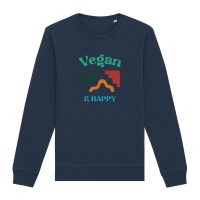 Oat Milk Club Damen vegan Sweatshirt Vegan & Happy Navy