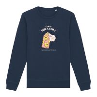 Oat Milk Club Damen vegan Sweatshirt Good Vibes Only Navy