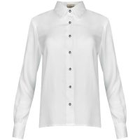 SinWeaver alternative fashion Hemdbluse weiß langarm mit Designer-Knöpfen