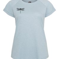 ilovemixtapes Frauen Raglan T-Shirt mit kleiner Libelle Biobaumwolle GOTS – Blue Fog ILI4