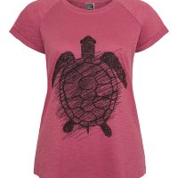 ilovemixtapes Frauen Raglan T-Shirt mit Schildkröte Biobaumwolle GOTS – mellow mauve ILI4