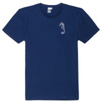 ilovemixtapes Seepferdchen Herren T-Shirt aus Biobaumwolle, Hergestellt in Portugal ILP06 – estate blue