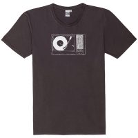 ilovemixtapes Herren T-Shirt Plattenspieler aus Biobaumwolle, ILP06 – poppy seed grey