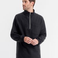 Rotholz Half Zip Sweatshirt aus Bio-Baumwolle