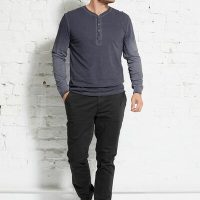 Wunderwerk Herren Langarmshirt aus Bio-Baumwolle „Henley male 1/1 mal tinto“